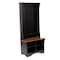 Flash Furniture Paisley 31.5in. Wide Hall Tree w/Bench, 3 Single Storage Hooks, and 4 Lower Storage Cubbies NAN-FY-HY-HT06-BLKWNT-GG - alternate 3